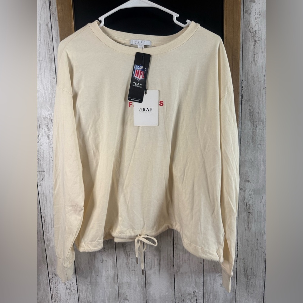 NWT NFL by Erin Andrews Atlanta Falcons Women’s Drawstring Long Sleeve Crop